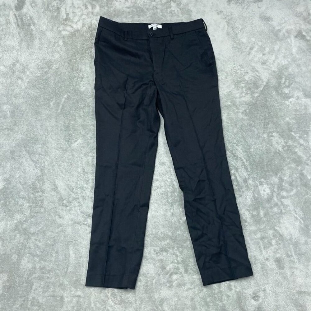 Duchamp Slim Fit Black Dress Pants 34X30 Stretch Waistband a1407